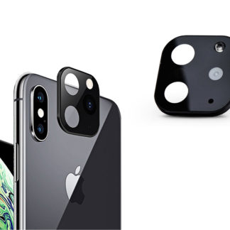 Hátsó kameravédő borító + lencsevédő edzett üveg/átalakító - Apple iPhone X/XS/XS Max készülékről Apple iPhone 11 Pro-ra - fekete