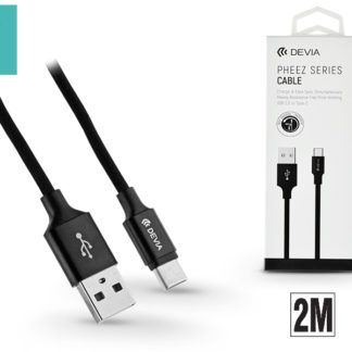 USB - USB Type-C adat- és töltőkábel 2 m-es vezetékkel - Devia Pheez USB Type-C 2.0 Cable - black