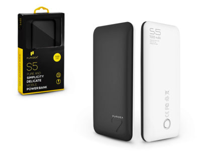 Univerzális hordozható, asztali akkumulátor töltő - Puridea S5 2xUSB 2.4A Power Bank - 7.000 mAh - black