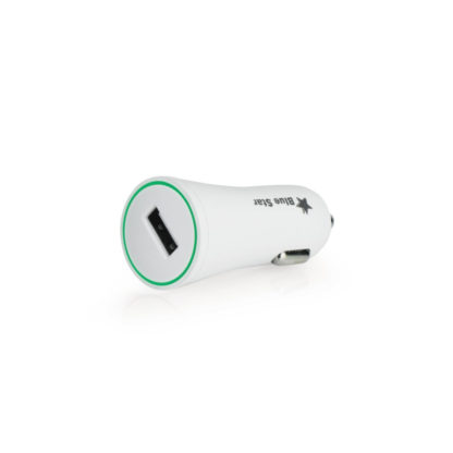Autós töltő, Szivargyújtós töltő, 5V / 2400mA, USB aljzat, gyorstöltő funkció, fehér
