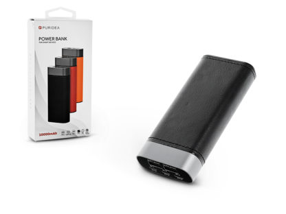 Univerzális hordozható, asztali akkumulátor töltő - Puridea S20 2xUSB+Type-C+microUSB+Lightning 2.1A Power Bank - 10.000 mAh - black