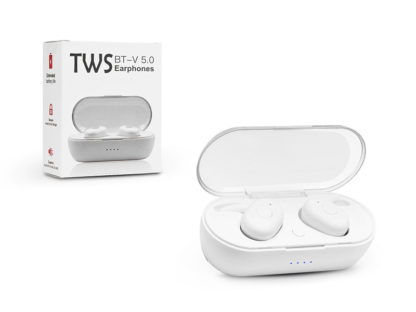 TWS sztereó Bluetooth headset v5.0 + töltő dokkoló - TWS EP011 Earphone - white
