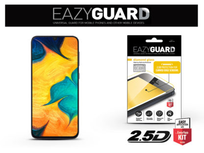 Samsung A305F Galaxy A30/A30s/A20/A50/M30 gyémántüveg képernyővédő fólia - Diamond Glass 2.5D Fullcover - fekete