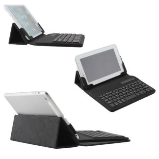 Bluetooth billentyűzetes mappa tok, univerzális, 9.7"- 10.1" tablethez, fekete