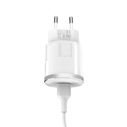 Prémium minőségű HOCO hálozati töltő C37A 1xUSB 2,4A 12W plusz USB Type C kábel - Image 10