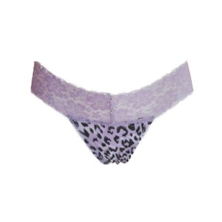 Leopárd Mintás Csipke Tanga