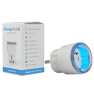 Shelly Plug S WiFi-s, interneten át vezérelhető, mini okoskonnektor, fogyasztásmérővel (2500W)