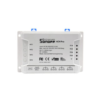 <strong>Sonoff 4CH PRO (R2)</strong> WiFi + RF, internetről távvezérelhető kapcsoló relé négy áramkörhöz, impulzuskapcsolással