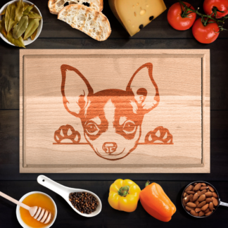 Pekingi Chihuahua egyedi vágódeszka 