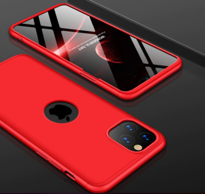 iPhone 11 pro 360°-os piros tok +üvegfólia