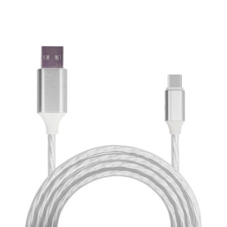 USB Kábel csavart  Iphone 5/SE/6/6S/7/8/X Lightning 1 m ezüst (gyorstöltés funkció)