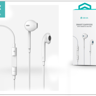 Devia univerzális sztereó felvevős fülhallgató - 3,5 mm jack - Devia Smart Earpods - white