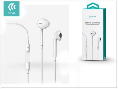 Devia univerzális sztereó felvevős fülhallgató - 3,5 mm jack - Devia Smart Earpods - white