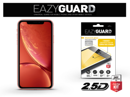 Apple iPhone XR/iPhone 11 gyémántüveg képernyővédő fólia - Diamond Glass 2.5D Fullcover - fekete