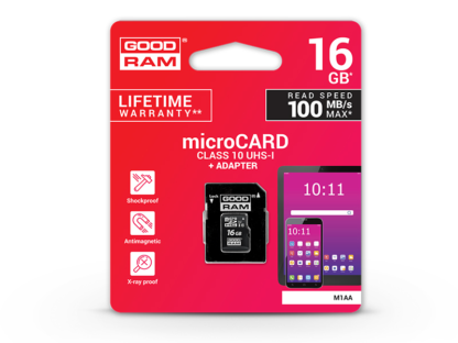 16 GB microSDHC™ UHS-I U1 Class 10 memóriakártya 100/10 + SD adapter