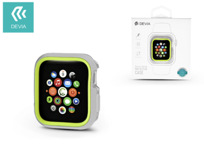 Apple Watch 4 védőtok - Devia Dazzle Series 44 mm - ezüst/neon zöld