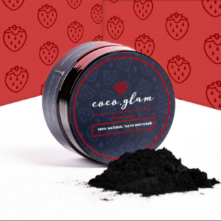 Coco Glam Strawberry - eper ízű fogfehérítő por 30g