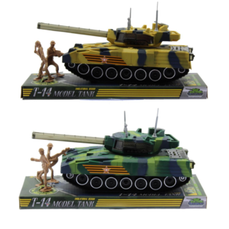 Tank, elemes(3 gombelem benne), hangot ad és világít, 2 figurával, 2 szín, 28x12 cm platformos csomagolásban