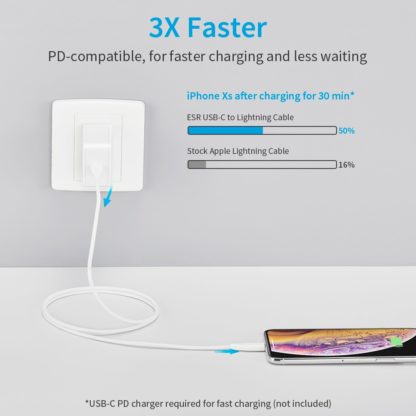 ESR  Usb C -Lightning PD k?bel , 1m, Feh?r