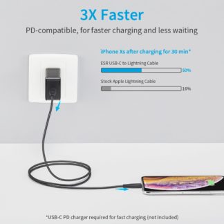 ESR  Usb C -Lightning PD k?bel , 1m, Fekete