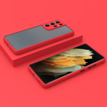 Samsung S21 Ultra m?anyag tok, piros, fekete