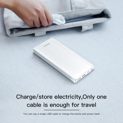 Power Bank 30000 mAh Baseus Mini JA USB / USB-C PD / micro USB / Lightning 3A külső akkumulátor - Fehér - Image 8