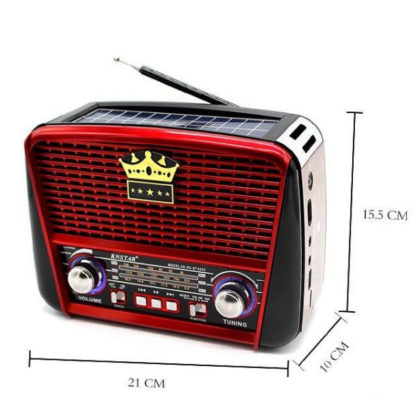 Retro Napelemes Bluetooth hordozható multimédia lejátszó, Bluetooth, MP3, USB, FM - Image 4