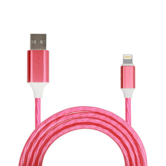 USB Kábel csavart Iphone 5/SE/6/6S/7/8/X Lightning 1 m rózsaszín (gyorstöltés funkció)