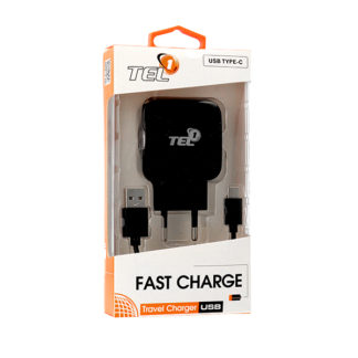 Type C, Fekete, Quick Charge 3.0 gyorstőltőfej és kábel