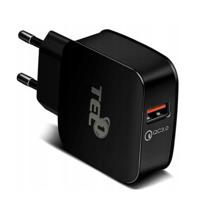 Type C, Fekete, Quick Charge 3.0 gyorstőltőfej és kábel - Image 2