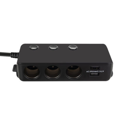 Autós szívargyújtó elosztó 3-as plusz 4 db USB, 12/24V, külön kapcsolható aljzatok - Image 7