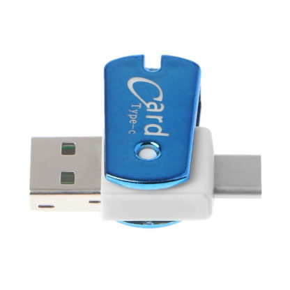 Micro SD kártyaolvasó USB Type C csatlakozó CR09 kék OTG