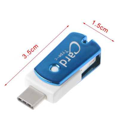 Micro SD kártyaolvasó USB Type C csatlakozó CR09 Kék OTG - Image 6