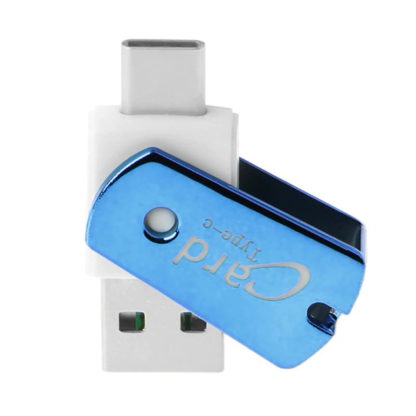 Micro SD kártyaolvasó USB Type C csatlakozó CR09 Kék OTG - Image 3