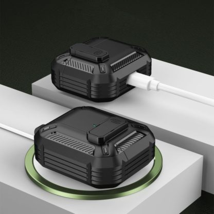Apple AirPods PRO 1-2 , X-CARBO BLACK védőtok, ütésálló, fekete - Image 5