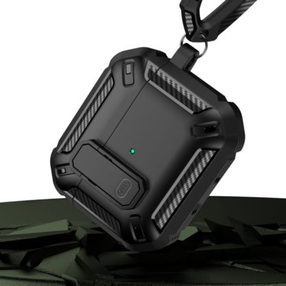 Apple AirPods PRO 1-2 , X-CARBO BLACK védőtok, ütésálló, fekete - Image 4