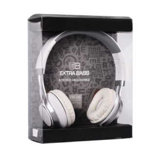 Fejhallgató mikrofonnal fehér Audio Extra Bass (EP-16)