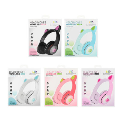 Cicás Bluetooth fejhallgató sztereó fekete led villágítással - Image 2