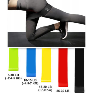 Fitnesz erősítő gumiszalag szett 5db/csomag