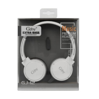 GJBY fejhallgató Extra Bass vezetékes 3.5mm audio jack (GJ-12) fehér