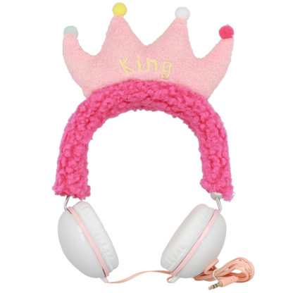 GJBY fejhallgató gyerekeknek mikrofonnal-Plüss KING PINK - Image 2