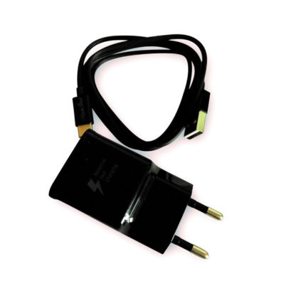 Hálózati töltőadapter 2A + USB-C kábel 1M, fekete