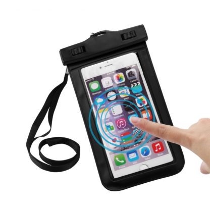 Hóálló, vízálló, víz alatti telefontok mobiltelefonhoz (univerzális), fekete 5,5"