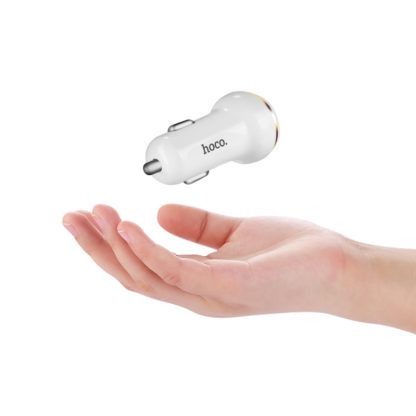 Hoco autós töltő lightning Z1 2xUSB 2,1A fehér - Image 3