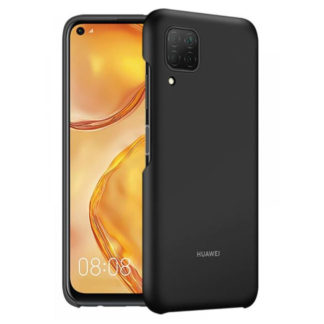 Huawei P40 Lite műanyag hátlap, Fekete ( Gyári  )