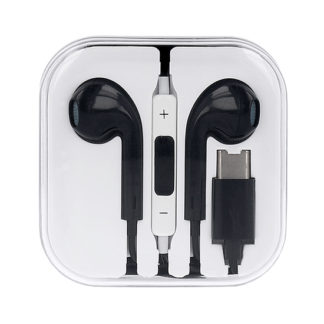 Fülhallgató USB Type C fekete Mega Bass univerzális