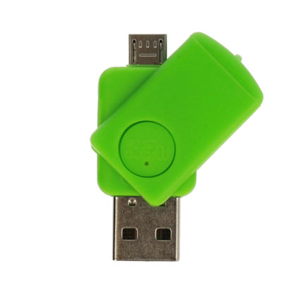 Micro SD Kártyaolvasó zöld OTG - Image 2