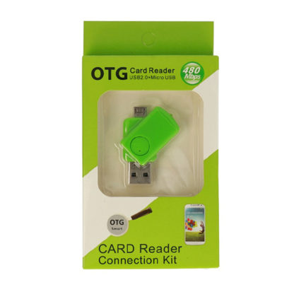 Micro SD Kártyaolvasó zöld OTG - Image 3