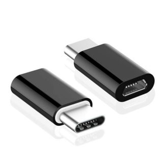 Micro USB to USB Type C fekete adapter