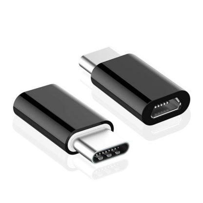 Micro USB to USB Type C fekete adapter